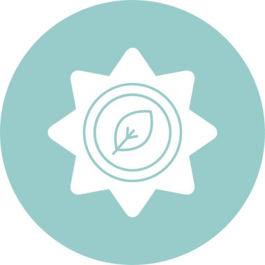 Organik konsept, yapraklı düğmeler. Basit simge illüstrasyonu 