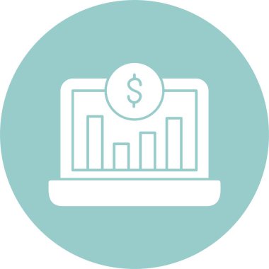 Bilgisayarı dolar işareti ve grafik grafiğiyle açtı. Ücretli Trafik