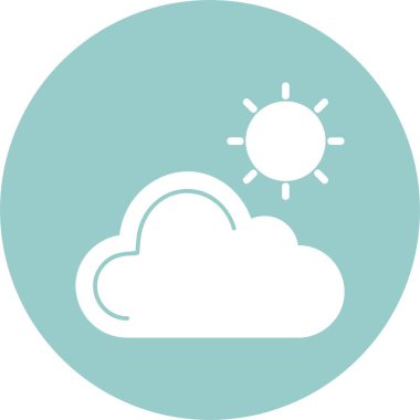 Hava güzel. Bulut ve parlayan güneş simgesi. 