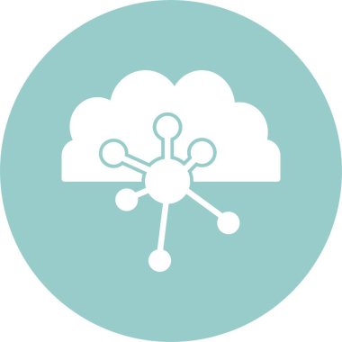 Bulutlu zihin haritası simgesinin vektör çizimi