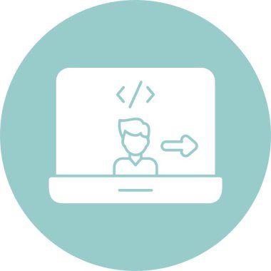 erkek avatar simgesi ve okları olan dizüstü bilgisayar 