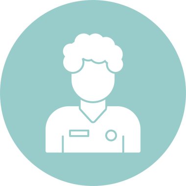 Erkek öğrenci avatar simgesi beyaz üzerine izole 