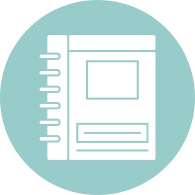 Kağıt not defteri, basit web simgesi illüstrasyonu 