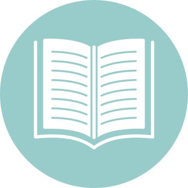 açık kitap, basit web simgesi illüstrasyonu 