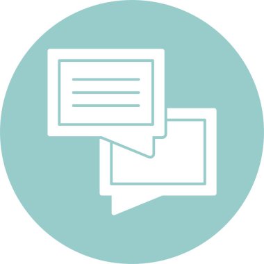 Beyaz arkaplanda konuşma sohbet simgesi. Kopyalama alanı şablonu 