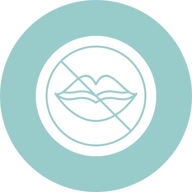 Konuşmak yok, dudaklar çapraz. Basit web illüstrasyonu 