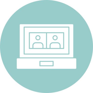 Modern Çevrimiçi Buluşma simgesinin vektör çizimi