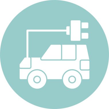 Elektrikli arabanın minimalist sanat çizimi