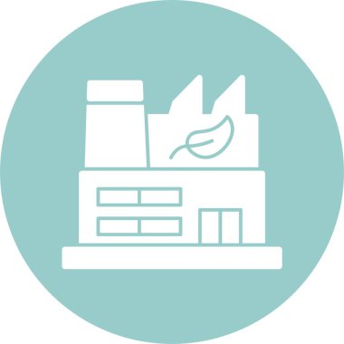 Yeşil Fabrika simgesinin basit çizgi resmi