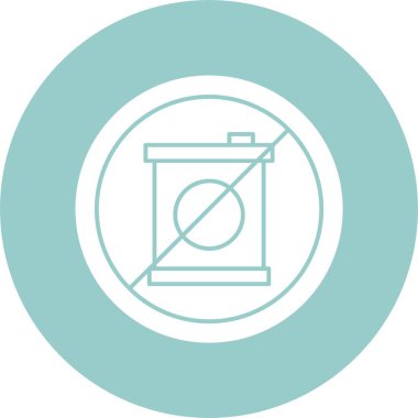 Fosil Yakıt Yok simgesinin basit çizgi çizimi