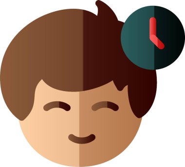 man head avatar and Clock symbol, icon for app  clipart