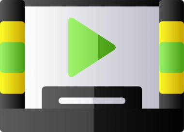 Uygulama veya web sayfası için Video Oynatıcı simgesi illüstrasyonu 