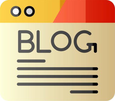 Dijital bloglu bir web sayfası. Uygulama için basit illüstrasyon 