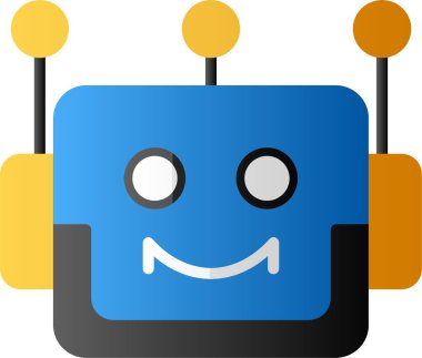 Robot kafası. Web sayfası için sohbet botu simgesi 