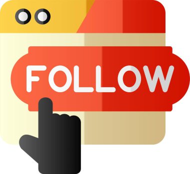 Takip simgesinin soyut renk vektörü çizimi