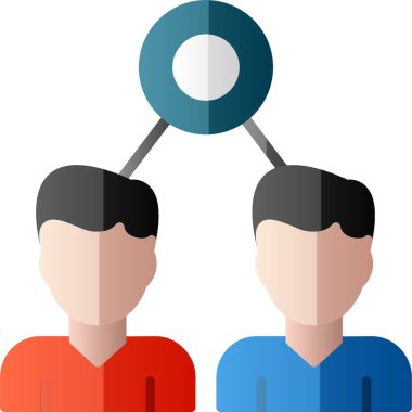 Lookalike Audiences. two male avatars connected. simple web icon illustration 