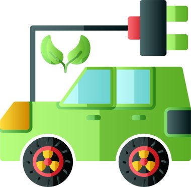 Elektrikli arabanın minimalist sanat çizimi