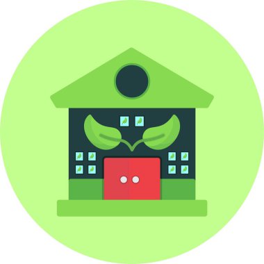 Yeşil Ev simgesinin basit özet çizimi