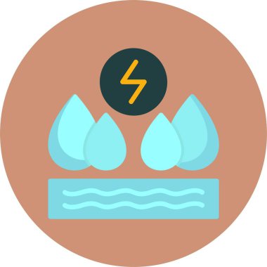 Hidroelektrik simgesinin basit vektör illüstrasyonu