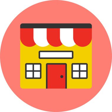 Mağaza simgesinin basit doğrusal çizimi