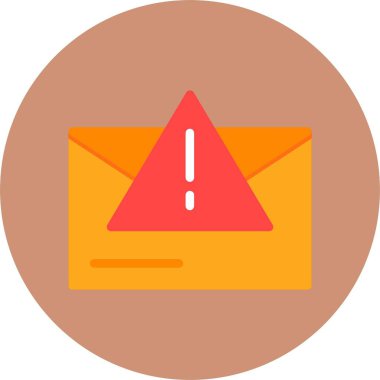 Dikkat, Uyarı Üçgeni ve Mesaj Mektubu. Basit ağ simgesi 