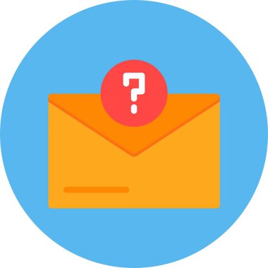 Mektup zarfı ve soru işareti. Basit web simgesi illüstrasyonu 