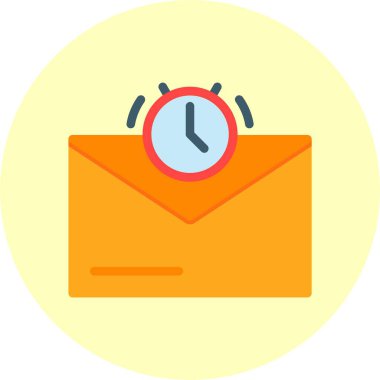 Uygulama veya web sayfası için ileti harfi ve saat alarm simgesi