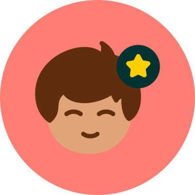 insan başı avatar ve yıldız simgesi 