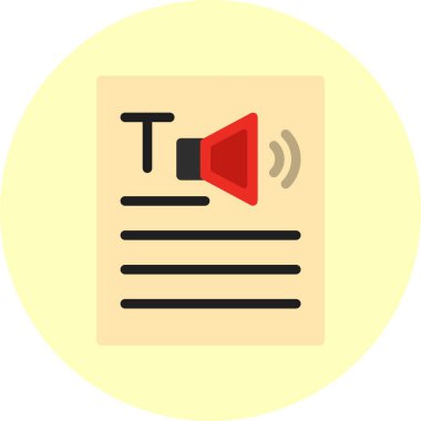 Text to speech. web page with loudspeaker  clipart