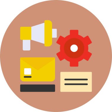 Pazarlama otomasyonu basit vektör simgesi