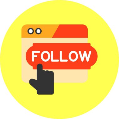 Takip simgesinin soyut renk vektörü çizimi