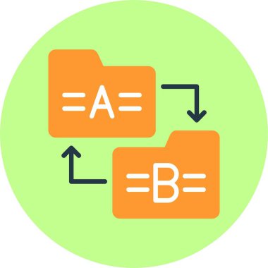 AB Test ve optimizasyon, basit web simgesi illüstrasyonu 