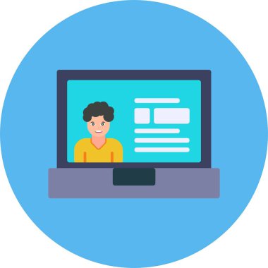 Web tasarımı için profil vektör simgesinin çizgi filmi