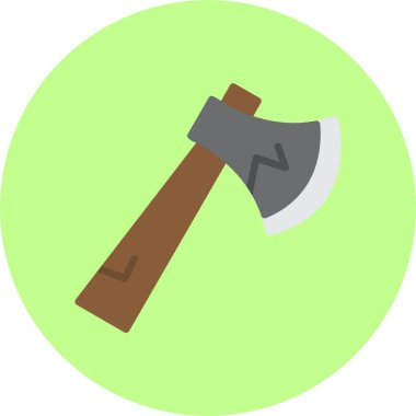 Beyaz arka planda Cadılar Bayramı Baltası. Basit ağ simgesi 