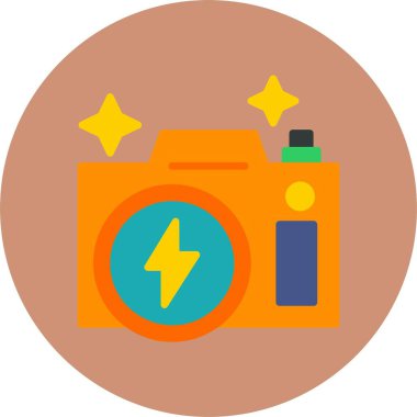 Flaş fotoğraf makinesi. Basit resimleme 