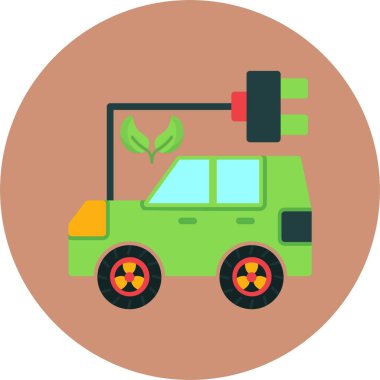 Elektrikli arabanın minimalist sanat çizimi
