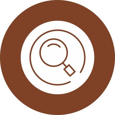 Büyüteç ve arama simgesinin basit doğrusal resmi