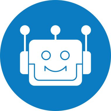 Robot kafası. Web sayfası için sohbet botu simgesi 