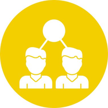 Lookalike Audiences. two male avatars connected. simple web icon illustration 