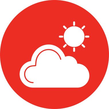 Hava güzel. Bulut ve parlayan güneş simgesi. 