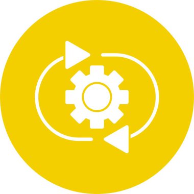 Teçhizat ve web simgesi etrafında oklar, basit illüstrasyon