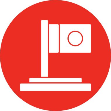 Dijital sanat. bayrak simgesi, basit web logo illüstrasyonu