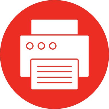 Faks ve kağıt içeren basit bir simge illüstrasyonu  