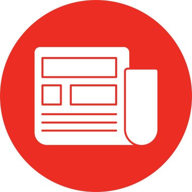 Gazete simgesinin basit doğrusal çizimi