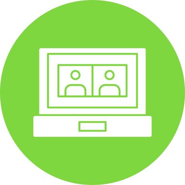 Modern Çevrimiçi Buluşma simgesinin vektör çizimi