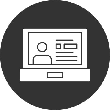 Web tasarımı için profil vektör simgesinin çizgi filmi