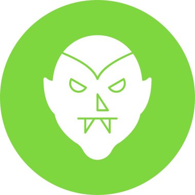 Düz stil kızgın şeytani drakula simgesi