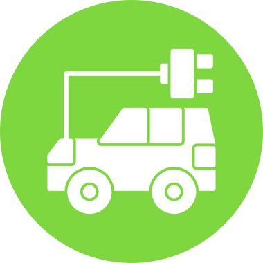 Elektrikli arabanın minimalist sanat çizimi