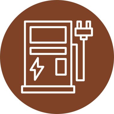 Elektrikli Otomobil İstasyonu. Basit uygulama simgesi 