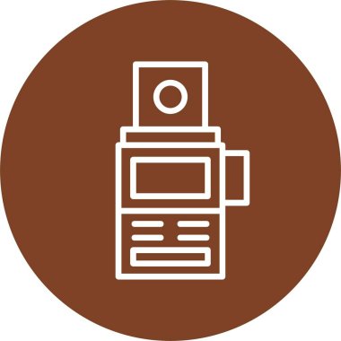 Renkli kamera metre vektör çizgisi simgesi